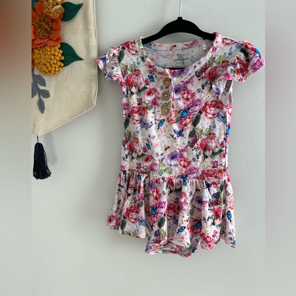 Posh Peanut Floral Skirted Bodysuit 12/18M - Picture 1 of 2